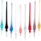 CRASPIRE 9 Colours Handmade Glass Dip Pen Set Holder Crystal Drip Fountain Pen Dipped Pens for Art Drawing Writing Calligraphy Signatures Gift Decoration (without ink)