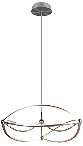 Trio Leuchten LED Pendelleuchte Charivari 321210107, Metall Nickel matt, inkl. 42 Watt LED, Switch Dimmer