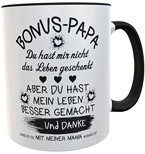Tasse Vatertag Bonus Papa Stiefvater Kaffeebecher Stiefpapa