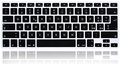 XHLWZR EU/UK/US Italian Language Silicone Keyboard Cover Skin for MacBook Pro 13 15 17 (2015 or Older Version),for MacBook Air 13 A1369/A1466,USA and European Layout Protective Skin