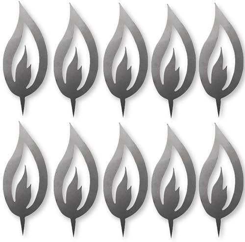 Rostikal 10er Metall Deko Set Flammen 5 cm Bastelset Weihnachten Herbstdeko Weihnachtsdeko basteln
