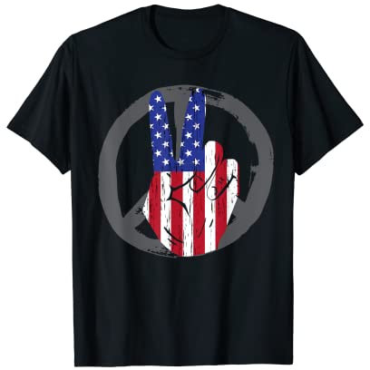 Panneau USA et Peace T-Shirt