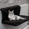 Jetcloud Katzenbett Heizkörper Katzenbett Plüschtuch Katzenhängematte Waschbar Abnehmbarer weicher und Warmer Plüsch zum Heizen von Haustieren Katze 46 x 30 x 25 cm (Schwarz)