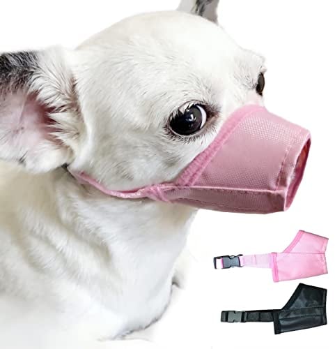 MoiiLavin Maulkorb für Hunde, Größe XS, weiches Air-Mesh für kleine Hunde mit langer Schnauze, schnelle Passform für die Fellpflege, verstellbar, verhindert Beißen, Bellen und Kauen, weicher Maulkorb