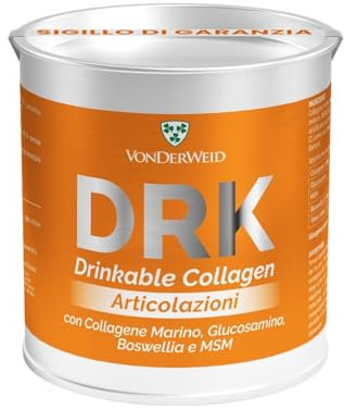 Vonderweid - DRK ART | Collagene Marino Idrolizzato con Glucosamina - MSM - Boswelia e Rosa Canina | Integratore Collagene Alto Dosaggio per Articolazioni Cartilagine Ossa | 160g…