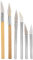 Sxhlseller 6 Stück Achat Poliermesser Set, Achat Poliermesser Set mit Bambus Eisengriff, Praktisches Achat Messer zum Polieren von Metalloberflächen, Reinigen von Schmuckschmutz