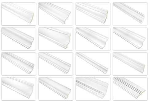 HEXIM Stuckleisten glatt PU Polyurethane Stuck Dekorbau für Wand und Decke | 20 Meter FH9115 24x14mm Restposten | Hartschaum Tapetenleisten