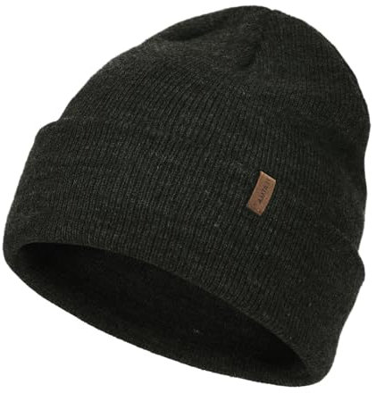 FURTALK Herren Cuffed Beanie Winter Mütze Unisex Wintermütze Weich Warm Strickmütze Schwarzgrau