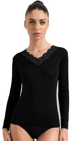 Ciocca Pura Maillot Femme Manches Longues Cachemire Dentelle sous-vêtement élégant Thermique Chaud