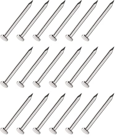 METALLIXITY Small Nails (1.2x16mm) 500pcs, Carbon Steel Tiny Hardware Nails - for Household Woodworking, Silver Tone
