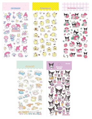 Cartoon Aufkleber, 5 Stück Aufklebers, Kuromi Aufkleber, hello kitty sticker, Cinnamoroll Stickers, Wasserdicht Stickers für DIY-Kunsthandwerk, Fotoalbum, Scrapbook, Laptop, Skateboard (B)