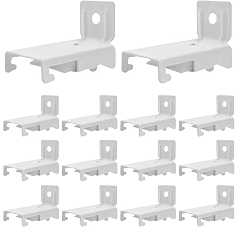 Lot de 14 supports de montage mural pour rail de rideau flexible, accessoires d'installation de tringle à rideaux incurvés blancs pour montage mural, blanc