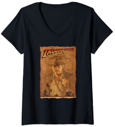 Lucasfilm Indiana Jones Raiders of the Lost Ark Poster Art T-Shirt mit V-Ausschnitt