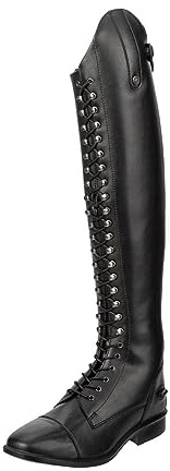 SUEDWIND FOOTWEAR Reitstiefel Legacy Venado Vegan – Schwarz – 37-42 | Stiefel aus Kunstleder – Polo-Schnürung, Reißverschluss hinten, Meshfutter, Komfort-Einlegsohle & hoher Dressurbogen
