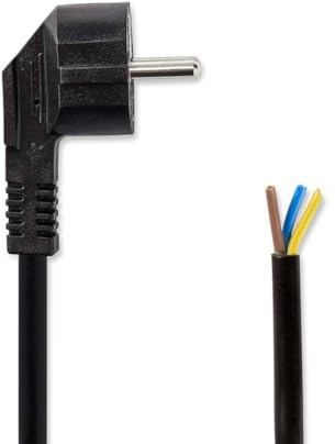 Nedis Stromkabel | Schutzkontaktstecker | Open | Gerade | Gerade | Vernickelt | 1.80 m | Rund | Neopren | Schwarz | Label