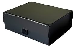 Thepaperbagstore 1 Black Luxury Magnetic Gift Box - 14x12x5cm - Easy Assembly Magnetic Closure/Lid Proposal Boxes - Suitable for Weddings, Bridal Showers, and Gifts
