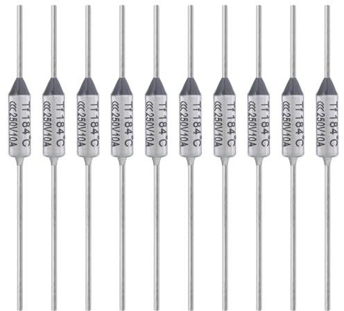 ALLECIN 10 Piezas Fusible Térmico 184 Grados 10A 250V AEC184E 184℃ Fusibles Térmicos de Corte