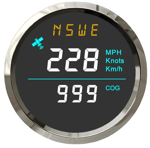 ELING Compteur GPS 52 mm pour navires de marine avec parcours 12 V 24 V avec rétro-éclairage étanche