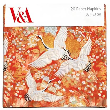 Papierservietten, Kimono-Kraniche-Design, Einweggeschirr, 20 Stück