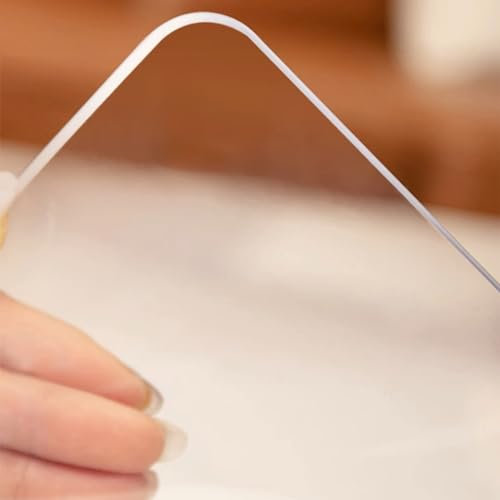 Transparente tischdecke Eckig,Durchsichtige Tischfolie Wasserdicht,Schutzfolie abwischbar,Tischschutz Kein Schrumpfen,Tischmatte geruchsneutral,für Zuhause,Küche,Zuschneidbarer (1.5mm,80x120cm)