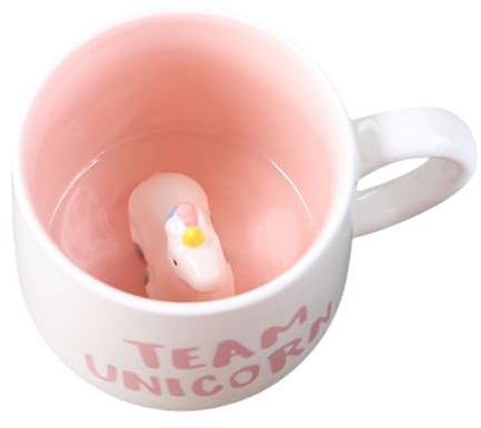 FASHION YO Taza de café de unicornio 3D, 400 ml, divertida figura de arco iris de dibujos animados, taza de café, té, leche, regalos de cumpleaños de Navidad para niños, niñas y mujeres (unicornio 3D)