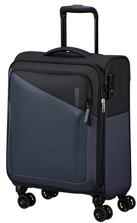 American Tourister DASH AMERICANO TORISTER DAMING - Spinner S, bagagli a mano espandibile, 55 cm, 39/46 L, nero/grigio (nero/grigio)