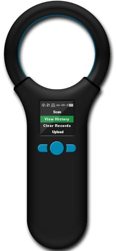 Smoostart Bluetooth Haustier Mikrochipscann, Tierchip Lesegerät Chipleser Hunde Chip Scanner Katze 500 historische Aufzeichnungen können überprüft oder auf Computer/Mobile/Pad hochgeladen Werden