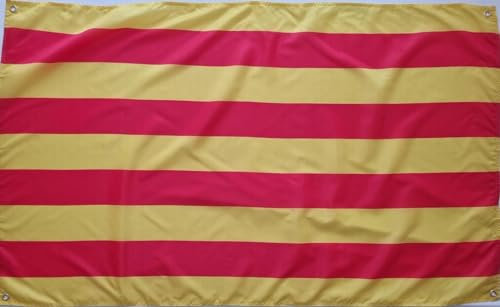 Bandera de Cataluña, reforzada con 4 ojales, 150 x 90 cm (Catalunia) bandera catalunya Ideal Balcones MateyCo