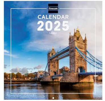 Finocam - Bebilderter Wandkalender International 2025 Monatsansicht Januar 2025 bis Dezember 2025 (12 Monate) London International