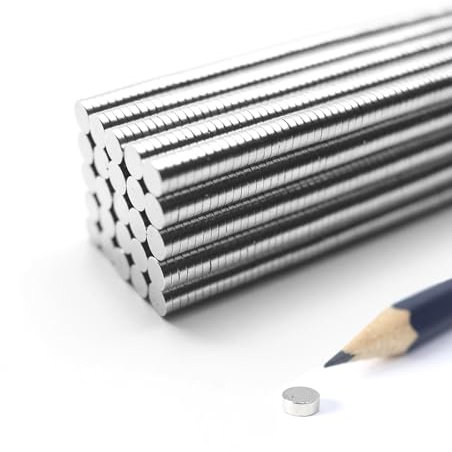 PACKIVO Neodym Magnete ⌀ 4 x 1 mm - 2 Stück Kleine Magnete Scheibenmagnete extra stark rund mini Magnet Magnettafel Pinnwand Kühlschrank Schwarzes Brett Whiteboard Basteln Handwerk Fotos Büro