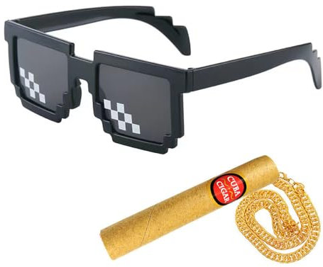 Pixel Sonnenbrille, Pixel Mosaik Brille, Premium-Qualität Thug Life Pixelated Sonnenbrille, Mosaik Sonnenbrille, Coole Sachen für Jungs, Mosaik Sunglasses Ideal für Partys und Fotoshootings Dekoration