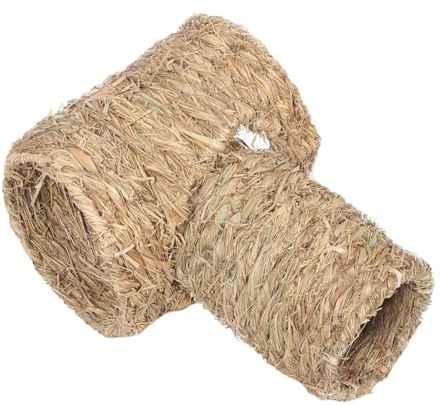 VANZACK 2pièces Tunnel Herbe pour Hamster Maison Tissée Cachette pour Petits Animaux Tube De Tunnel pour Cobaye Et Rongeurs