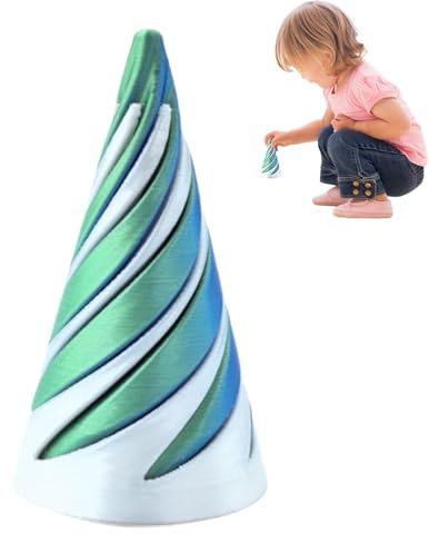 Impossible Cone, Spiral Cone Fidget Toy, Unmögliche Pyramiden-Passthrough-Skulptur, gedrucktes SPI-RAL-Kegelspielzeug, Cone Fidget Toy Egyptian Pyramid Decorative Statue Stress Relief Finger Games