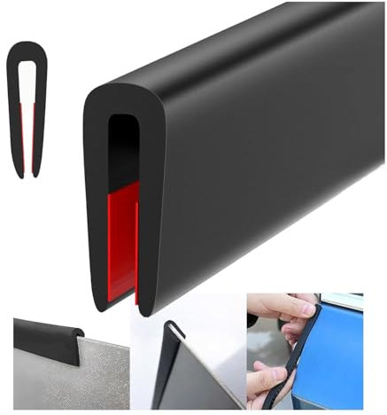 Guarnizioni in Gomma Profili in Gomma Paracolpi Portiere Auto Guarnizione Adesiva Accessori Auto Protezione Portiere Auto,per Porte Auto Pannelli in Vetro Pannelli in Metallo (Nero 1.5m*1.6mm)
