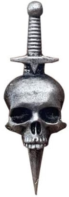 FUXIU Broche gothique en forme de tête de mort - Épinglette vintage - Motif squelette d'horreur - Épées croisées - Pour vêtements, bijoux, Comme description détaillée