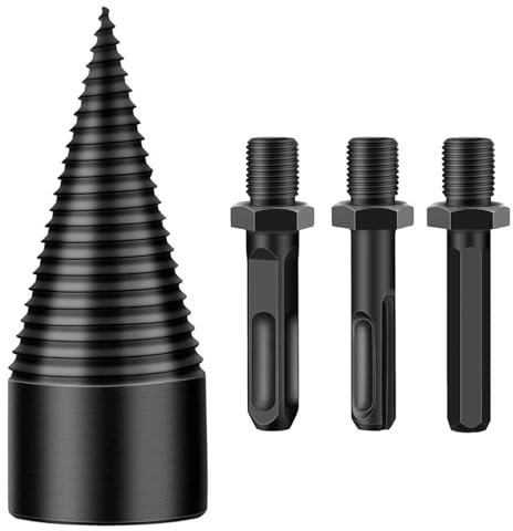 Bohrer Easy Split Bohrer Holzspalter 42mm Abnehmbarer Brennholzbohrer Holzspalter Holzscheitspalter Brennholzbohrer OtJ284 (Black, 4.2X10cm)