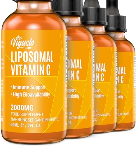 Liposomal Vitamin C 2000MG(4 Bottles) - High Absorption Liquid Supports Immunity, Antioxidant Supplement, Boosts Collagen, Soy-Free, Non-GMO, Vegan