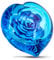 Briefbeschwerer aus mundgeblasenem Glas, Herzform, Blume, als Geburtstagsgeschenk (Herz-Rosa Blume)