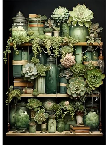 Jawecci Bücherregal Diamond Painting Erwachsene, 5D Bücherregal Diamant Painting Bilder Erwachsene Anfänger, DIY Runde Steine Diamant Kunst Set Diamant Malerei Kinder für Home Dekor 30x40cm