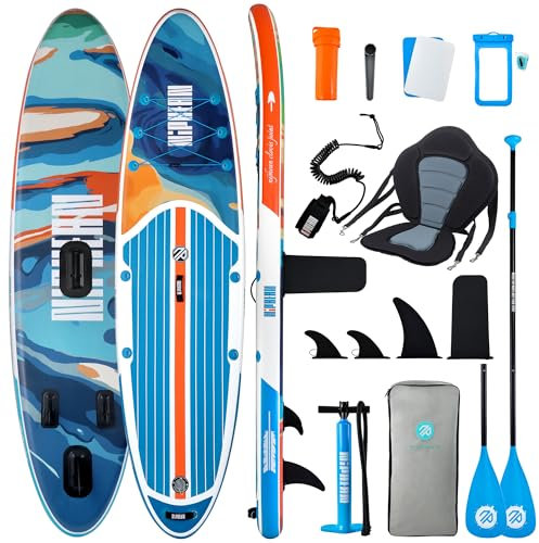 Niphean Stand up Paddle Board for Adults mit Allem Zubehör, 320cm Paddleboard für Aller Fähigkeitsniveaus, SUP mit 200kg Tragkraft für 2 Personen, Stand up Paddling Board mit Sitz