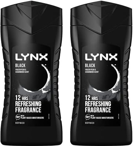 Lynx Shower Gel Black 225ml (Pack of 2)