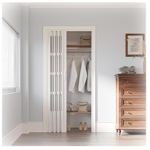 BGKASYHI Porta Pieghevole per Armadio in Vetro Acrilico Satinato con Binario, Porte scorrevoli magnetiche per la Privacy, Porta divisoria per Cabina Doccia, Porta a Soffietto Interna (30x60