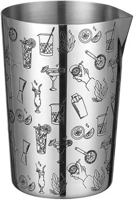 BVMKNI Vaso Mezclador de cóctel de Metal de 800 ml - Jarra mezcladora de Barra de Metal de Acero Inoxidable con patrón Grabado(800ml Cocktail)