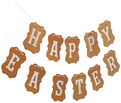 BESTonZON 5 Sätze Ostern-papier-pull-flags Süße Girlande Thanksgiving-banner Regenbogen-partydekorationen Teller Füllstoffe Weihnachtsgirlande Platte Dekoratives Osterbanner Osterdeko Brown