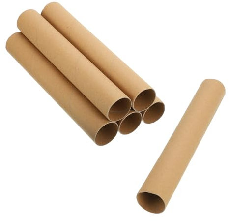 sourcing map 6 Pack Cardboard Tubes for Crafts, Toilet Paper Rolls Corrugated Cardboard Roll for Painting, Drawing, Art Supplies, DIY Projects, 9.84x1.58 Inches,Brown