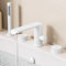 Robinet Mitigeur Baignoire 4 Trous Blanc 360° Rotation Dual Mode Robinets de Douche et de Baignoire,Blanc