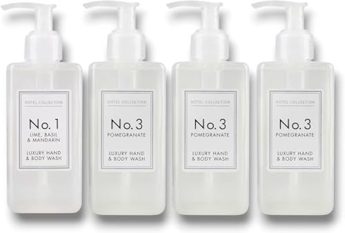 Ark Future 4x Luxury Scented Hand & Body Wash 250ml Each – Lime Basil Mandarin & Pomegranate – Moisturising Hotel Collection-Inspired Wash