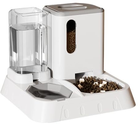 Automatic Dispenser - Intelligent Cat Food Dispenser | Food Dispenser with Integrated Camera | Transparent 2 in 1 Container for Water and Treats | For Feeding