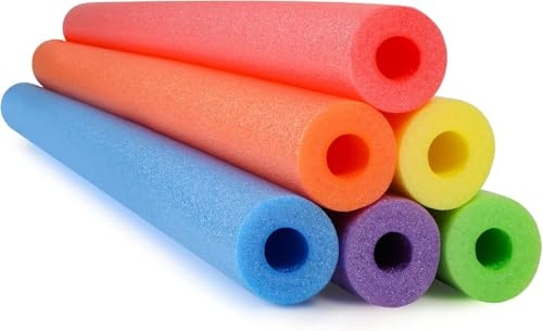 Schwimmnudeln, Schwimmhilfe, Aqua-Aerobic, Übungshilfe, vertikal, flexibel, weich und langlebig, Schaumstoffstäbchen, Unterstützung für Kinder und Erwachsene, Training, Schwimmnudel, Rosa, 2 Stück