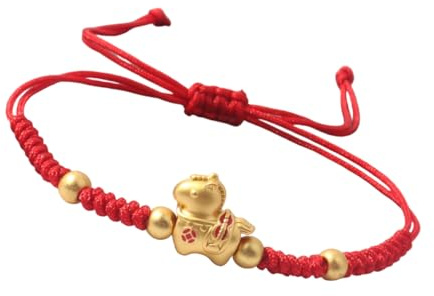 COLORFUL BLING Bracelet porte-bonheur en forme de cheval doré 2026 pour femme - 12 chevaux chinois - Amulette porte-bonheur - Cadeau pour le Nouvel An - Cadeau pour femme, homme, ami, couple, taille